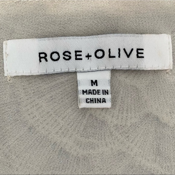 Rose + Olive Black and Cream Floral Sleeveless Layered Hem Blouse M - Picture 13 of 13